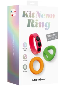 Sada erekčních kroužků Kit Neon Ring Love to Love (3 ks)