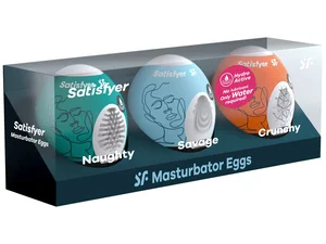 Sada masturbačních vajíček Naughty, Savage, Crunchy Satisfyer (3 ks)