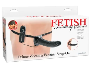 Samodržící připínací penis s vibracemi Deluxe Vibrating Penetrix Strap-On