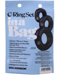 Set širokých erekčních kroužků C-Ring Set in a Bag Doc Johnson