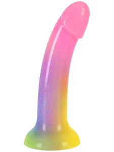 Silikonové dildo s přísavkou a třpytkami Dildolls Stargazer Love to Love