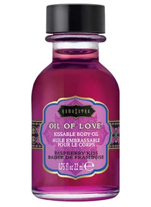 Slíbatelný tělový olej OIL OF LOVE Raspberry Kiss Kama Sutra, 22 ml