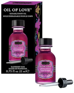 Slíbatelný tělový olej OIL OF LOVE Raspberry Kiss Kama Sutra, 22 ml