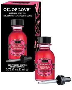 Slíbatelný tělový olej OIL OF LOVE Strawberry Dreams Kama Sutra, 22 ml