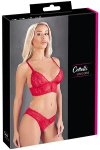 Souprava červeného krajkového erotického prádla Cottelli Collection