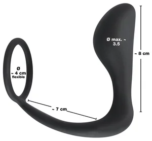 Stimulátor prostaty s kroužkem na penis a varlata Black Velvets