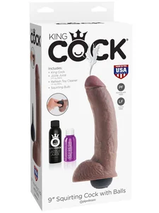 Stříkající dildo s varlaty King Cock 9 21 cm