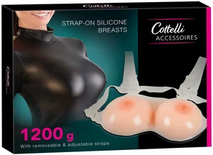Umělá prsa ze silikonu s popruhy Cottelli Collection