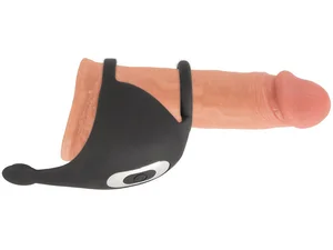 Vibrační stimulátor na varlata a hráz s kroužky na penis Rebel