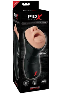 Vibrační umělá ústa PDX Elite Deep Throat Vibrating Stroker