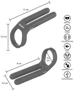 Vibrátor pro páry s kroužkem na penis FUSHION TOYJOY