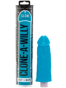 Vibrující sada pro odlitek penisu Clone-A-Willy Glow-in-the-Dark Blue