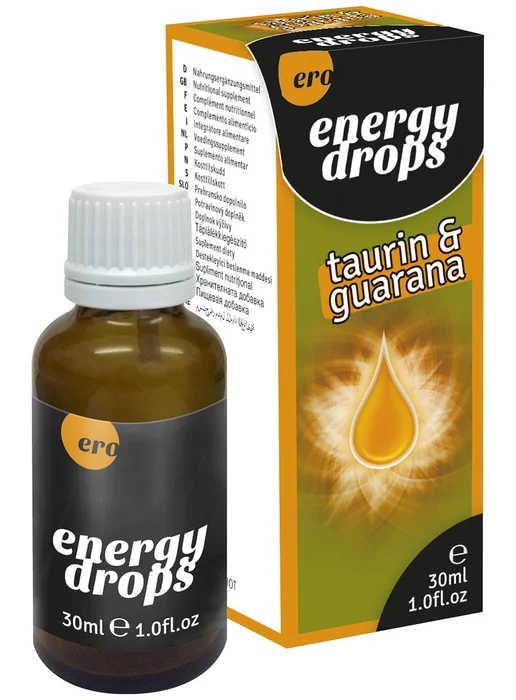 Afrodiziakální kapky pro ženy i muže Energy Drops Taurin a Guarana HOT (30 ml)