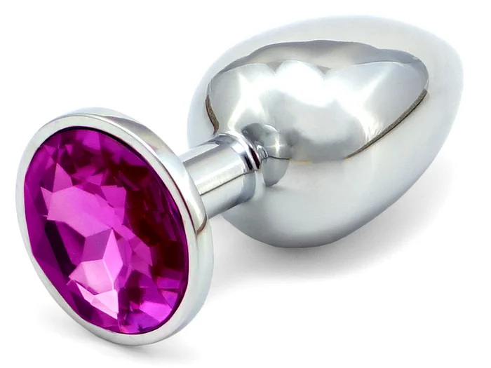 Anální kovový kolík s fialovým krystalem větší