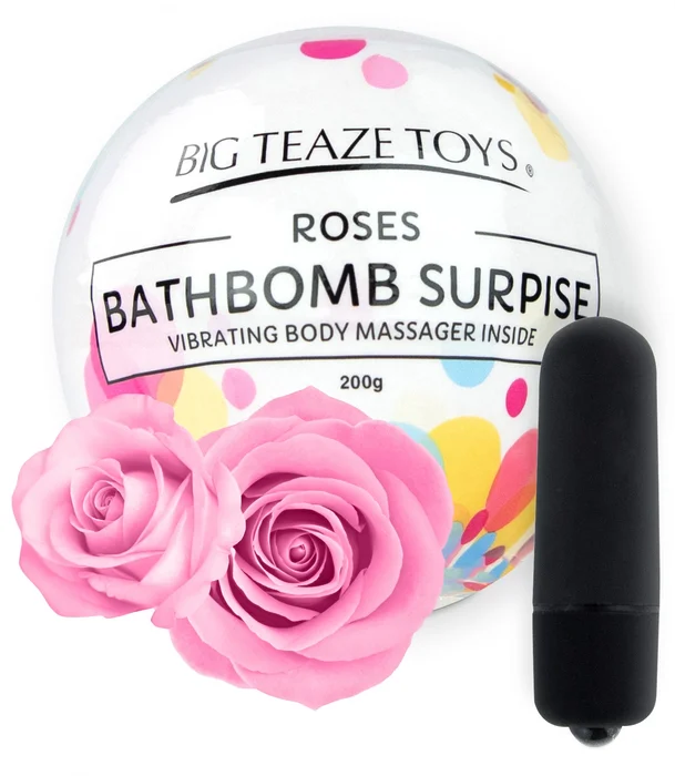Bomba do koupele s vibrační patronou Surprise s vůní růže