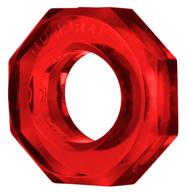Červený průhledný erekční kroužek Humpballs