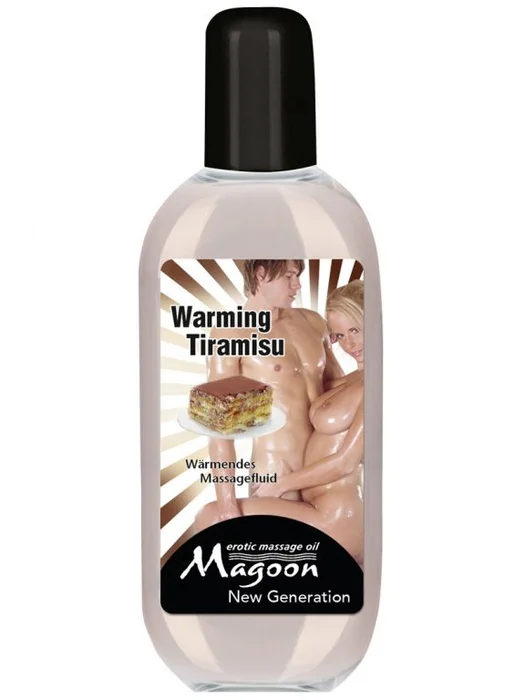 Hřejivý masážní olej tiramisu, 100 ml