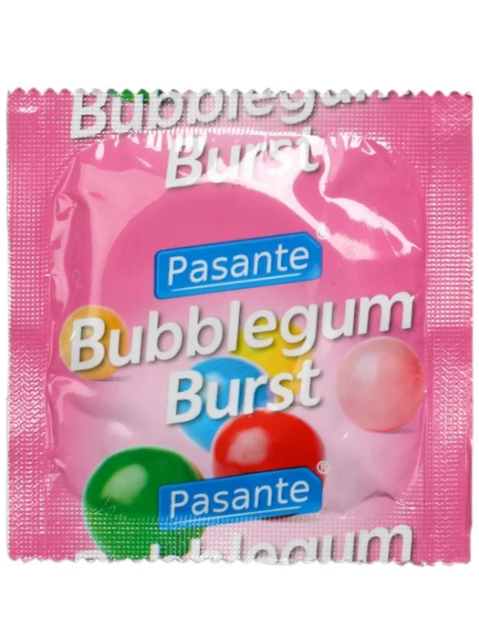 Kondom Pasante Bubblegum Burst s příchutí sladké žvýkačky (1 ks)