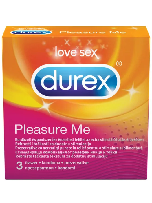 Kondomy Durex Pleasure Me vroubkované (3 ks)