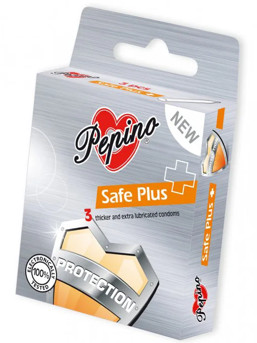 Kondomy Pepino Safe Plus zesílené a extra lubrikované (3 ks)