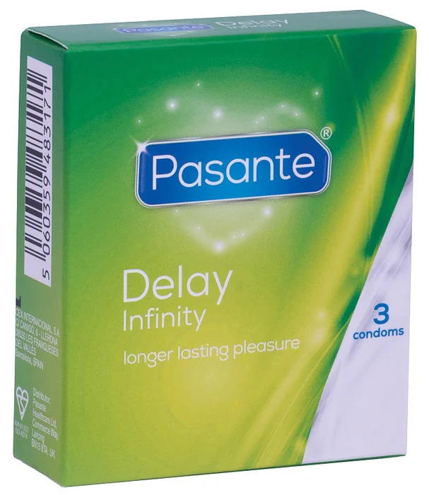 Kondomy pro oddálení ejakulace Delay Infinity Pasante (3 ks)