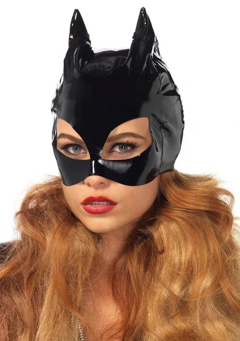 Lakovaná maska s kočičíma ušima Kočičí žena