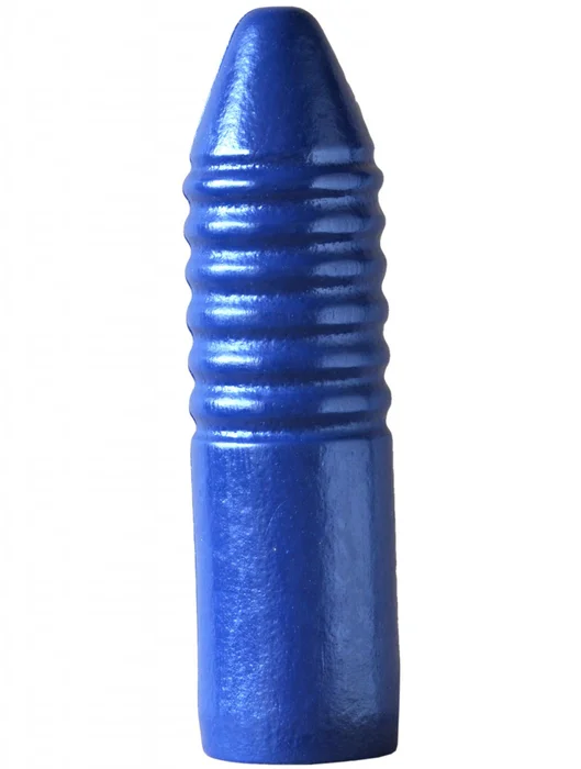 Modré dildo se stimulačními drážkami