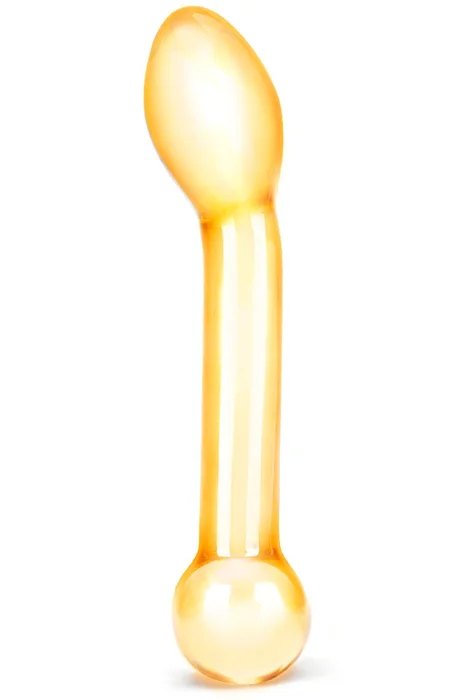 Skleněné dildo Honey Dripper v medové barvě