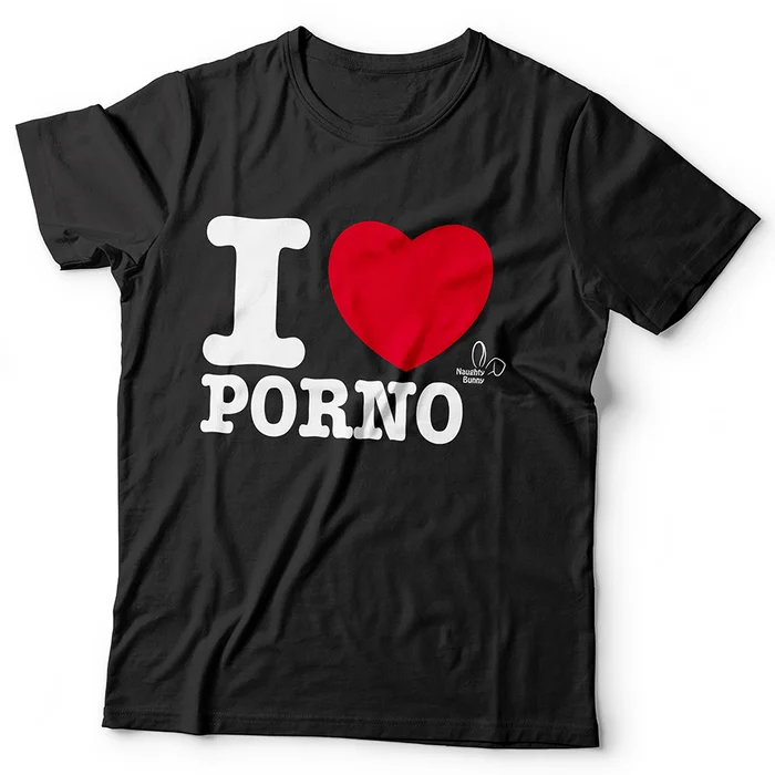 Vtipné černé tričko I LOVE PORNO