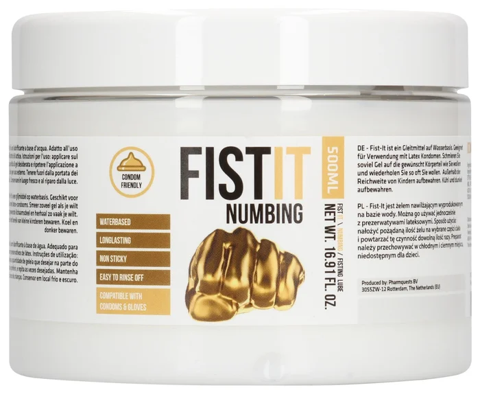 Znecitlivující vodní lubrikační gel FIST IT Numbing SHOTS (500 ml)