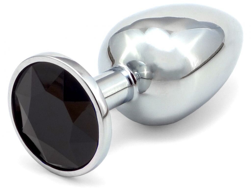 Anální kovový kolík se černým krystalem malý
