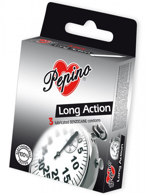 Kondomy Pepino Long Action (3 ks) pro oddálení orgasmu