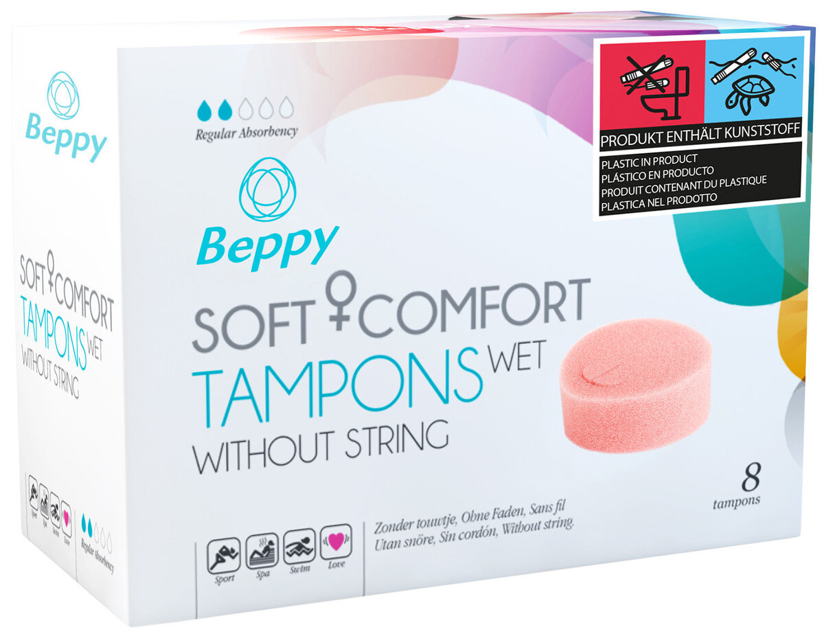 Menstruační vlhčené tampony Beppy WET 8 ks