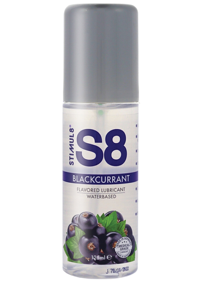 Ochucený lubrikační gel S8 Blackcurrant STIMUL8 (černý rybíz, 125 ml)