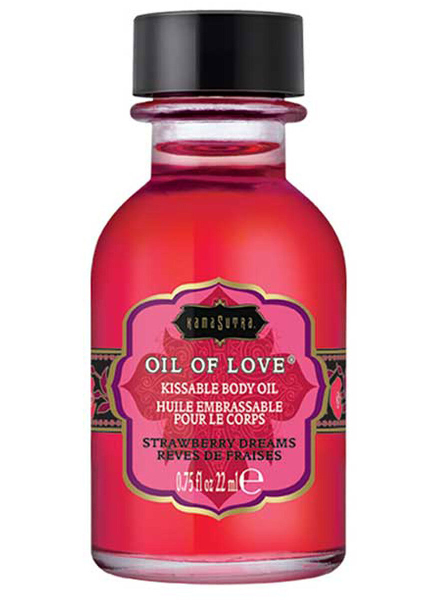 Slíbatelný tělový olej OIL OF LOVE Strawberry Dreams Kama Sutra, 22 ml