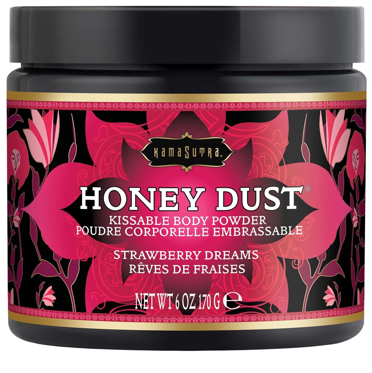Slíbatelný tělový pudr Honey Dust Strawberry Dreams Kama Sutra, 170 g
